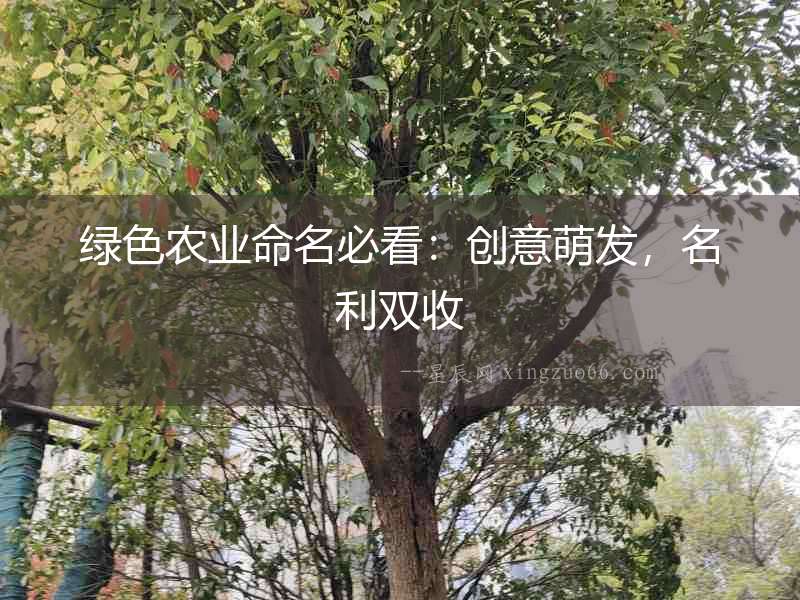 綠色農業命名必看：創意萌發，名利雙收