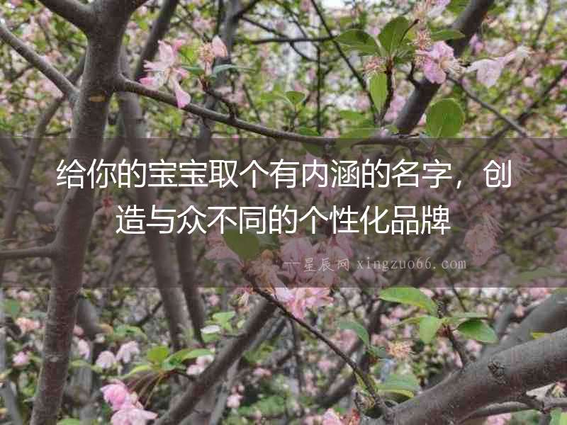 給你的寶寶取個有內涵的名字，創造與眾不同的個性化品牌