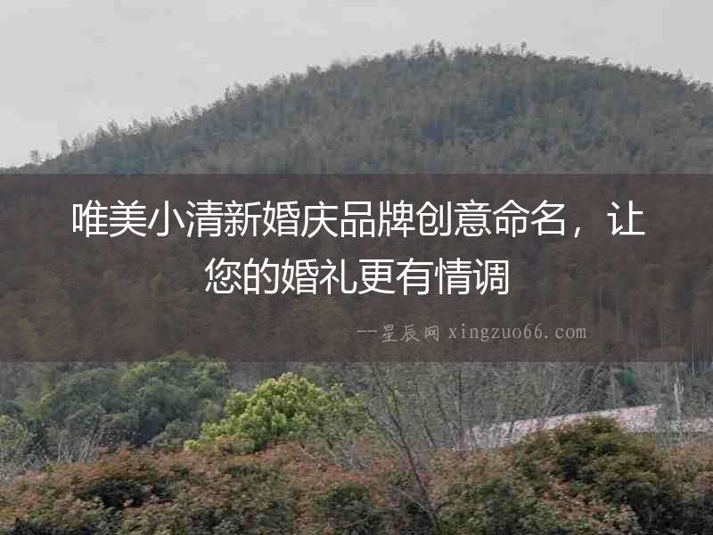 唯美小清新婚慶品牌創(chuàng)意命名，讓您的婚禮更有情調(diào)