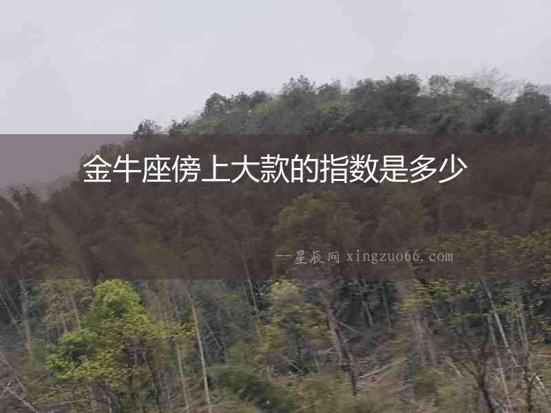 金牛座傍上大款的指數是多少