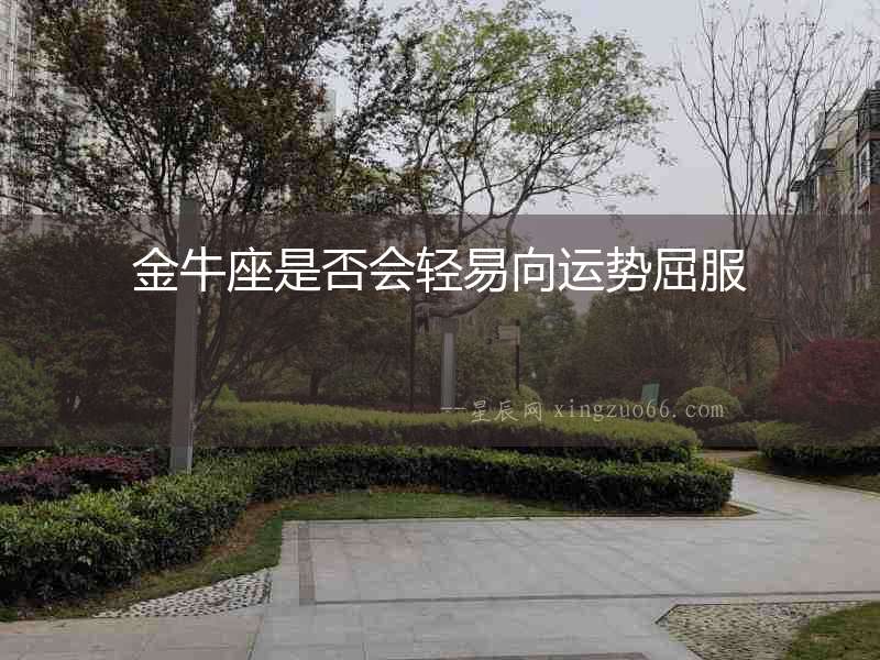 金牛座是否會輕易向運勢屈服