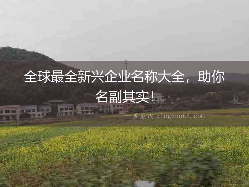 全球最全新興企業名稱大全，助你名副其實！