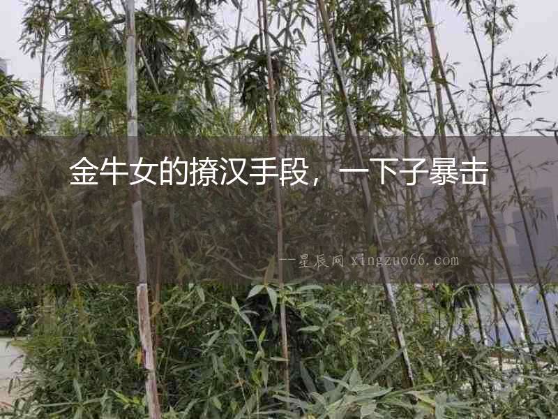 金牛女的撩漢手段，一下子暴擊