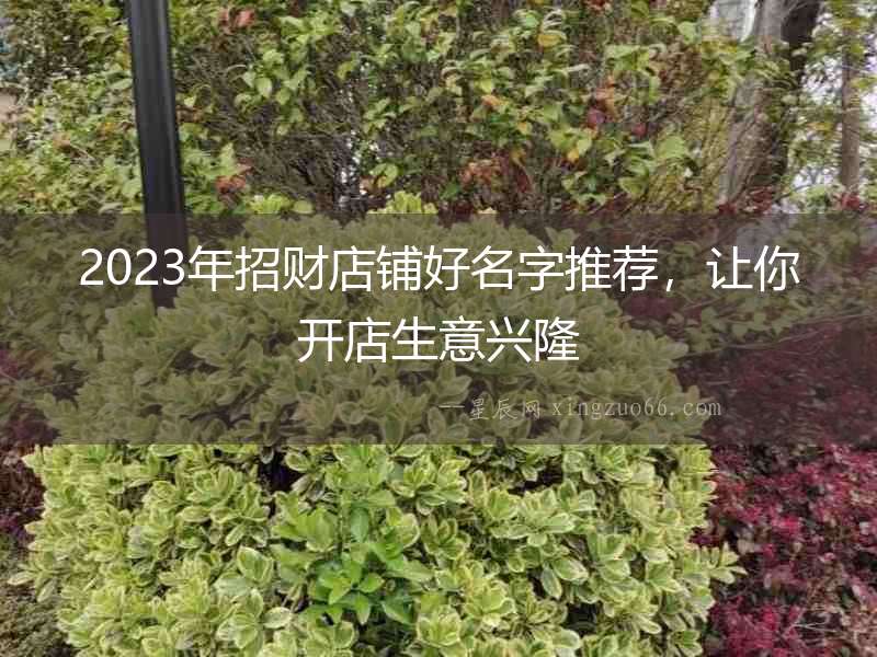 2023年招財(cái)?shù)赇伜妹滞扑]，讓你開(kāi)店生意興隆