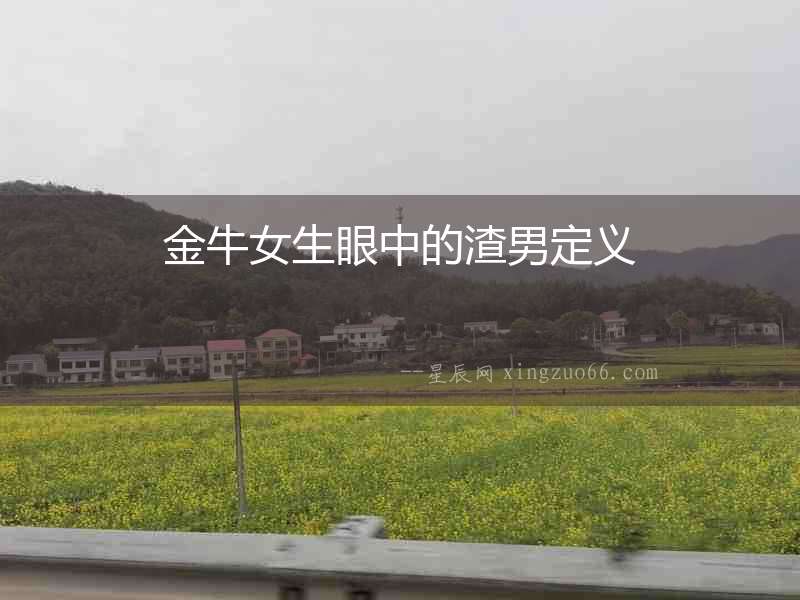 金牛女生眼中的渣男定義