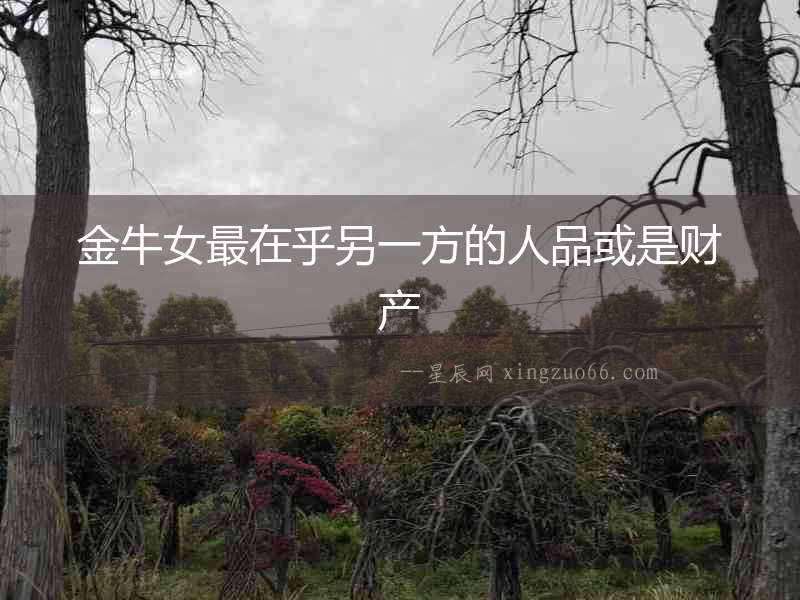 金牛女最在乎另一方的人品或是財產(chǎn)