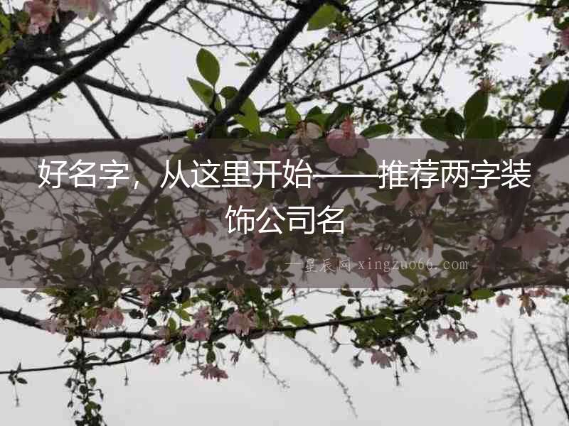 好名字，從這里開始——推薦兩字裝飾公司名