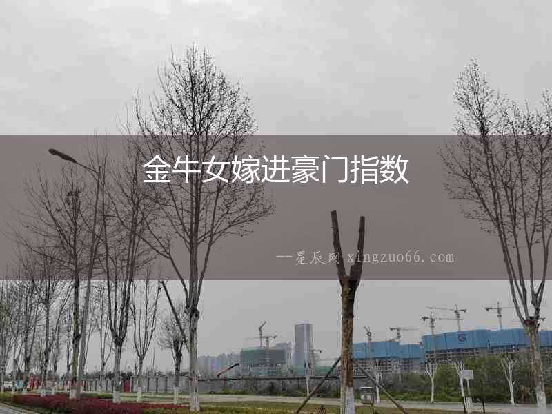 金牛女嫁進豪門指數