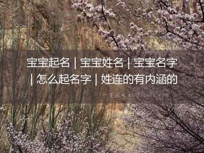寶寶起名 | 寶寶姓名 | 寶寶名字 | 怎么起名字 | 姓連的有內涵的寶寶名字