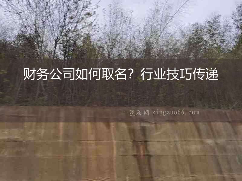 財務公司如何取名？行業技巧傳遞