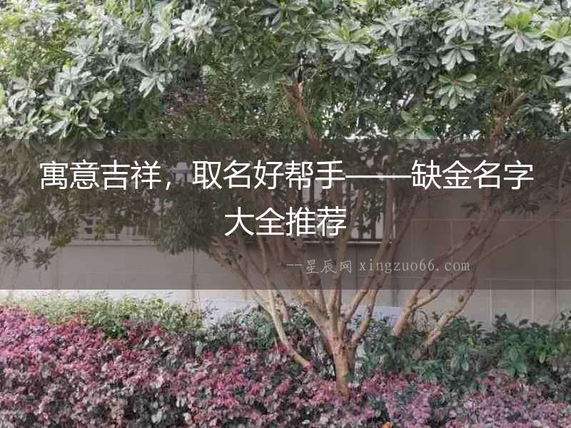 寓意吉祥，取名好幫手——缺金名字大全推薦