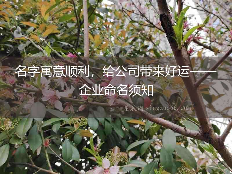 名字寓意順利，給公司帶來好運——企業命名須知