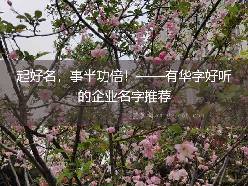 起好名，事半功倍！——有華字好聽的企業(yè)名字推薦