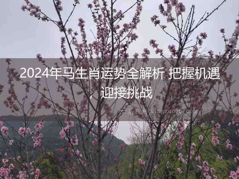 2024年馬生肖運勢全解析 把握機遇，迎接挑戰