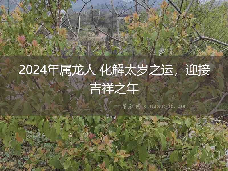 2024年屬龍人 化解太歲之運，迎接吉祥之年