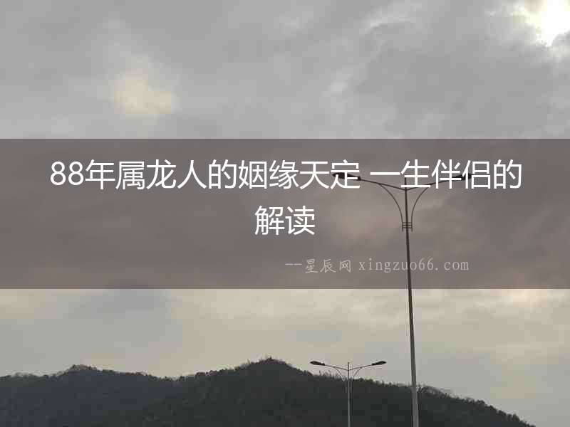 88年屬龍人的姻緣天定 一生伴侶的解讀