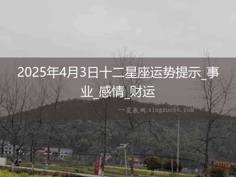 2025年4月3日十二星座運勢提示_事業_感情_財運