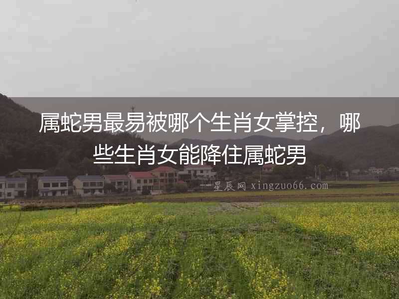 屬蛇男最易被哪個生肖女掌控，哪些生肖女能降住屬蛇男