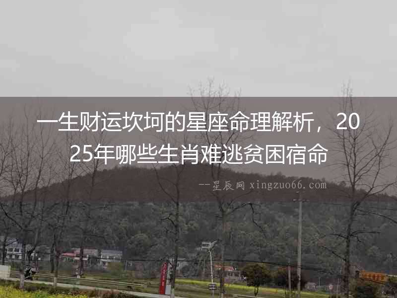 一生財運坎坷的星座命理解析，2025年哪些生肖難逃貧困宿命
