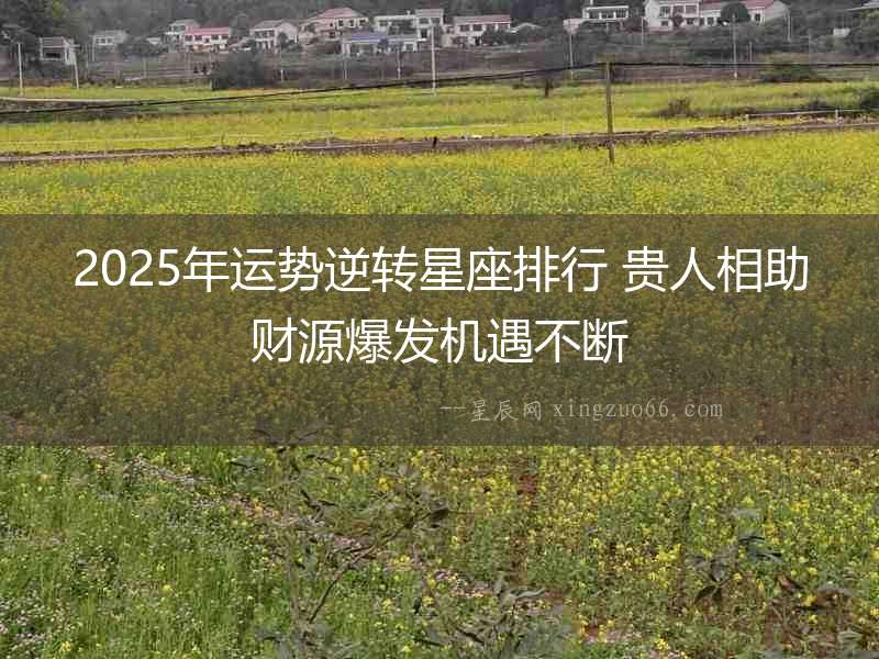 2025年運勢逆轉星座排行 貴人相助財源爆發機遇不斷