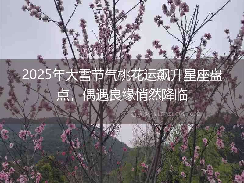 2025年大雪節氣桃花運飆升星座盤點，偶遇良緣悄然降臨